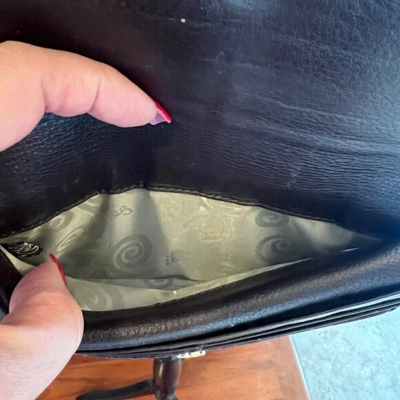 Brighton Gray Leather Embossed Wallet/Crossbody - Picture 5 of 9